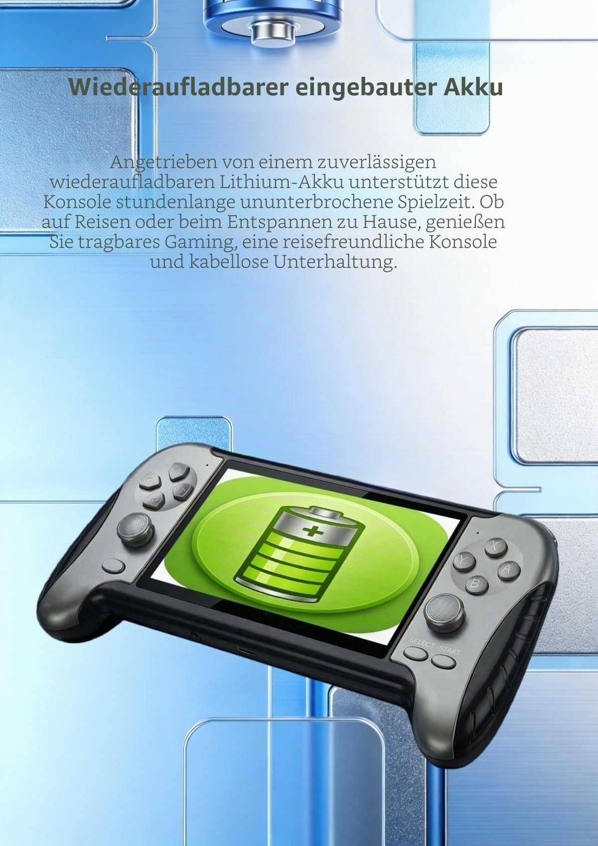 Retro-Spielkonsole mit 4,3-Zoll-HD-Bildschirm, integrierten Spielen, TV-Ausgang, Video-/Musikplayer und wiederaufladbarem Akku Teenager und Erwachsene