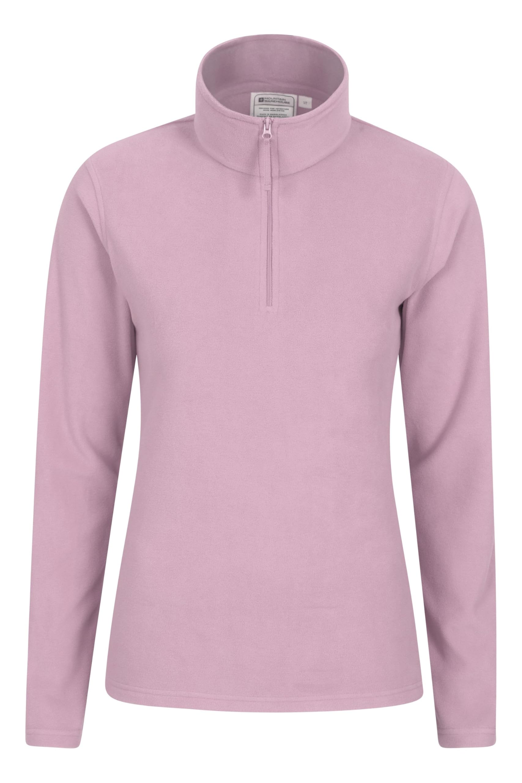 Mountain Warehouse Camber II Womens Fleece - Lightweight Half Zip Sweatshirt - Outdoors, Travel Light Pink (Plain) 2XL