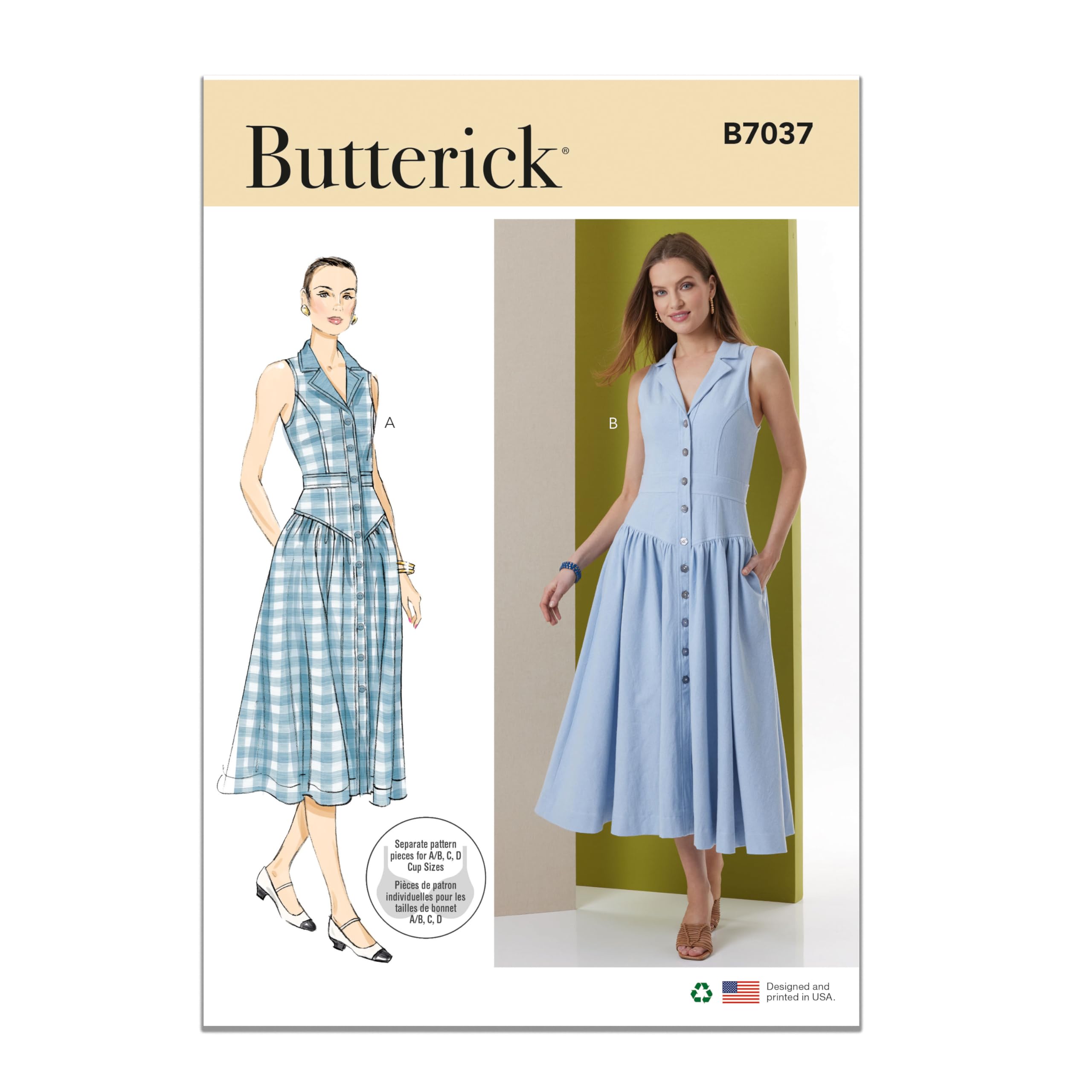 Butterick Sewing Pattern B7037K5 Misses' Dress K5 (8-10-12-14-16)