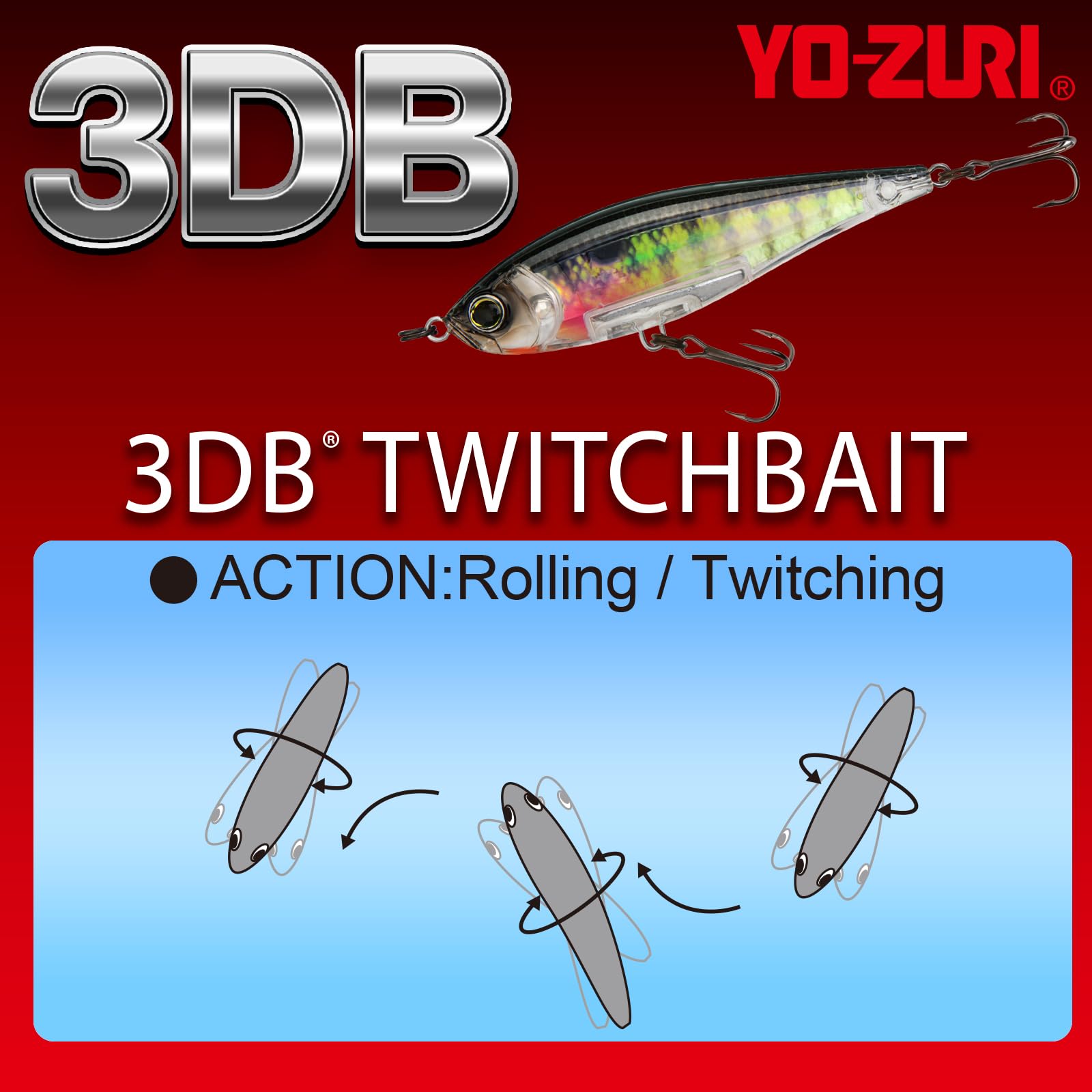 Yo-zuri 3DB Twitchbait 110mm 29g Langsam sinkend Köder FARBEN