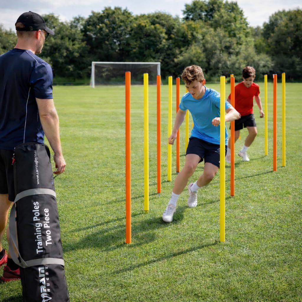 Ram Sports Dwuczęściowe kijki treningowe - zestaw 12-1,8 m - pomarańczowe i żółte