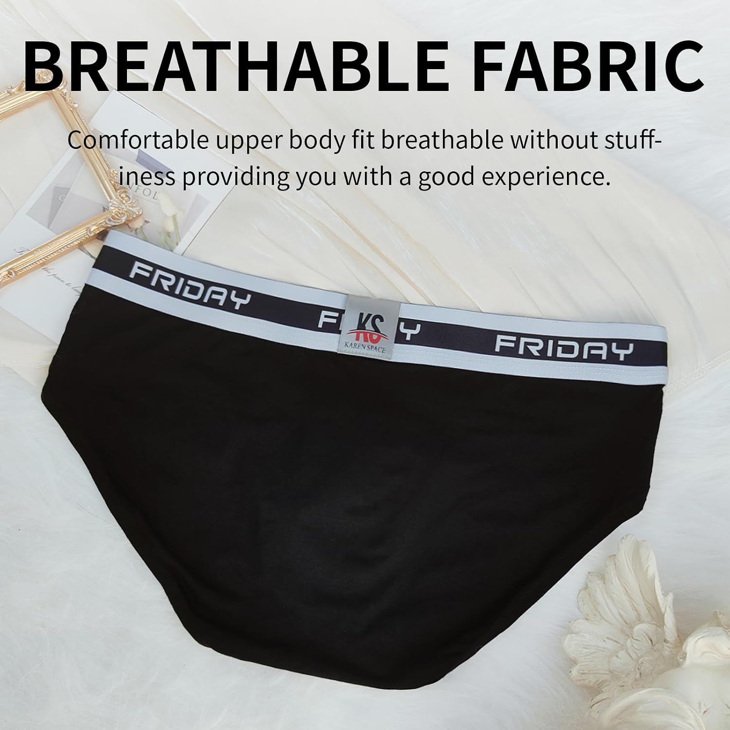 KAREN SPACE Men's Breathable Briefs Underwear Mens Moisture Wicking Underwear