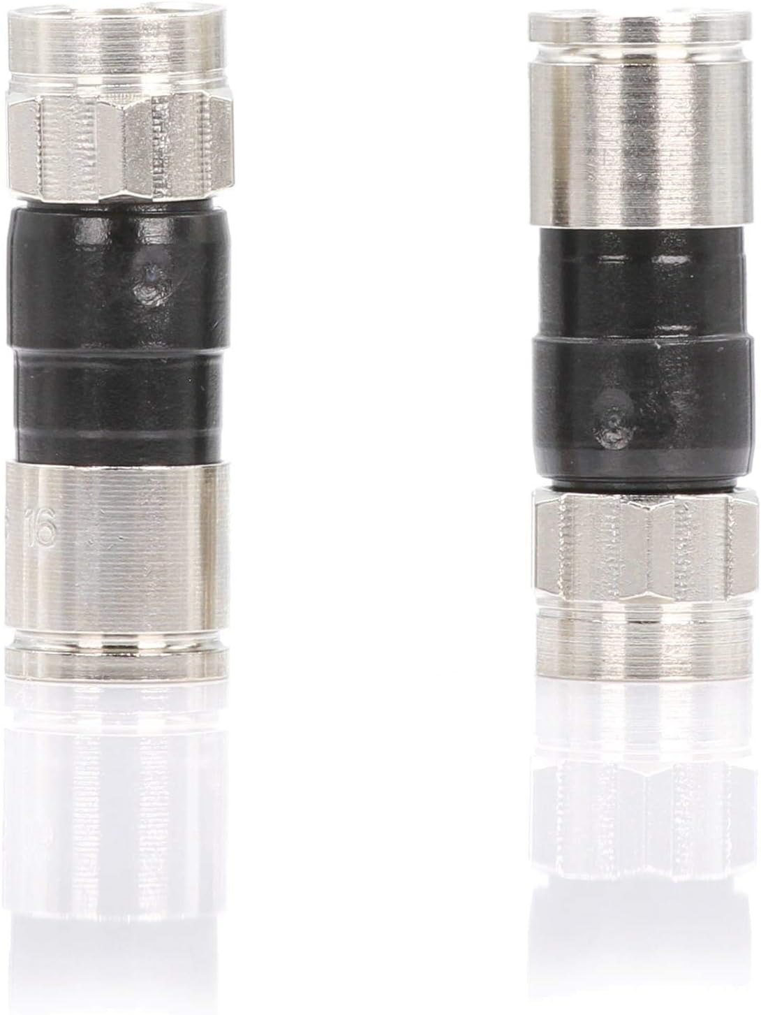 Limited Coaxial Cable Compression Fitting - 10 Pack Connector - for RG6 Coax Cable - with Weather Seal O Ring and Water Tight Grip