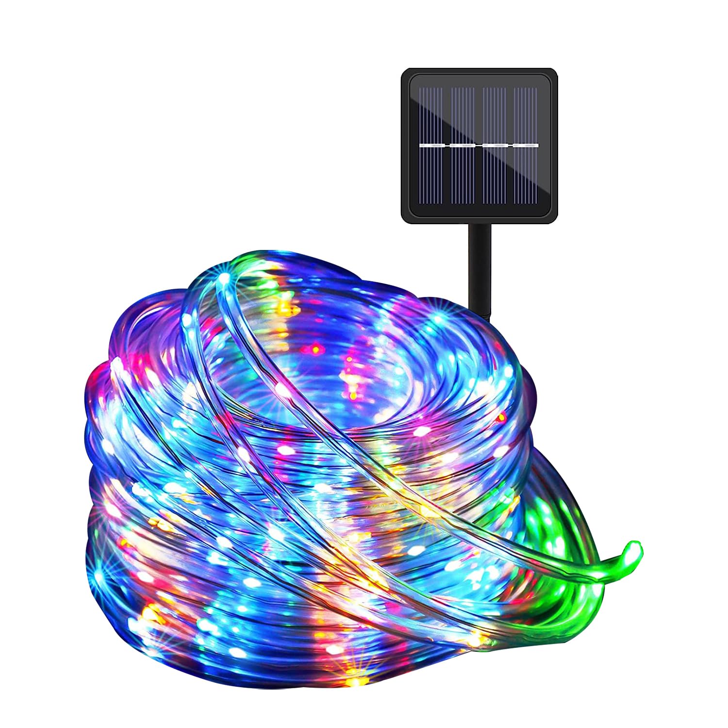 Cadena de Luces Solares Impermeables al Aire Libre 22M 200 LED Luces de Cuerda de Cristal de Hadas con Energía Solar Luces Solares para Césped, Jardín, Patio, Fiesta, árbol de Navidad (Colors Light)