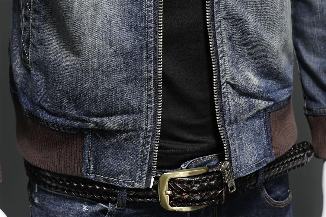 Męska naszywka vintage sprana niebieska kurtka baseballowa denim płaszcz kurtka dżinsowa