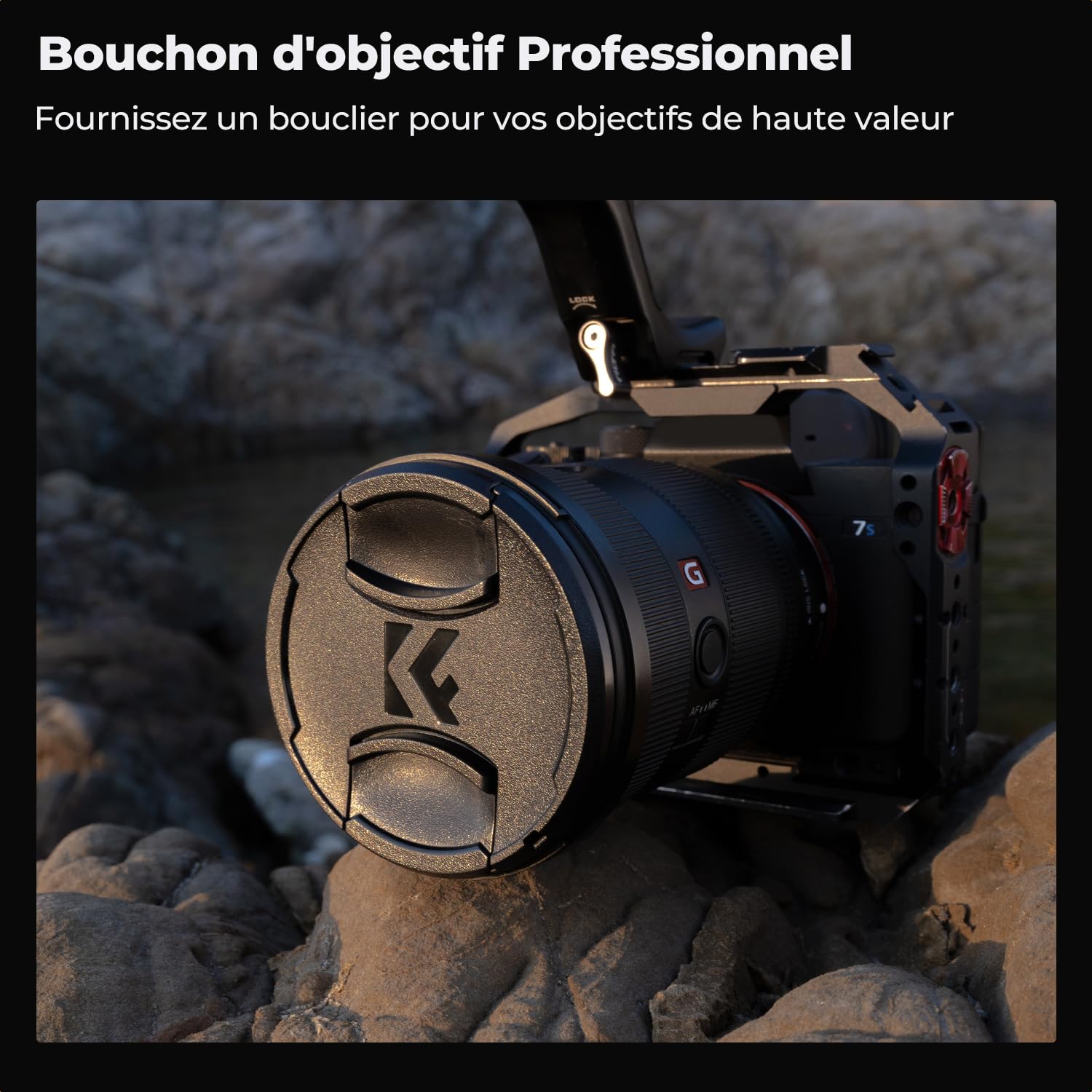 K&F CONCEPT Filtre Polarisant CPL 72mm Circulaire + Bouchon d'Objectif + Chiffons de Nettoyage en Microfibre + Élastique Multi-Couches pour Appareil Photo-K Série