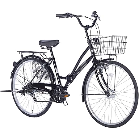 Amazon 21technology 折りたたみママチャリ 26インチ 自転車 シティサイクル ママチャリ 折畳 オートライト 6段ギヤ付き 街乗り 通勤 通学 Mca266 21technology シティー ファミリーサイクル