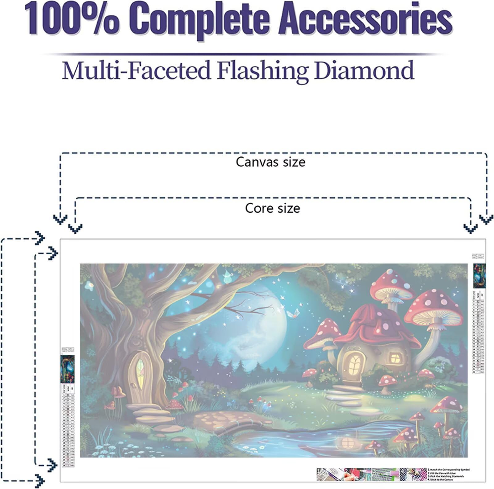 5D Diamond Painting Set Komplett,Natur 50x100cm Diamant Painting Bilder