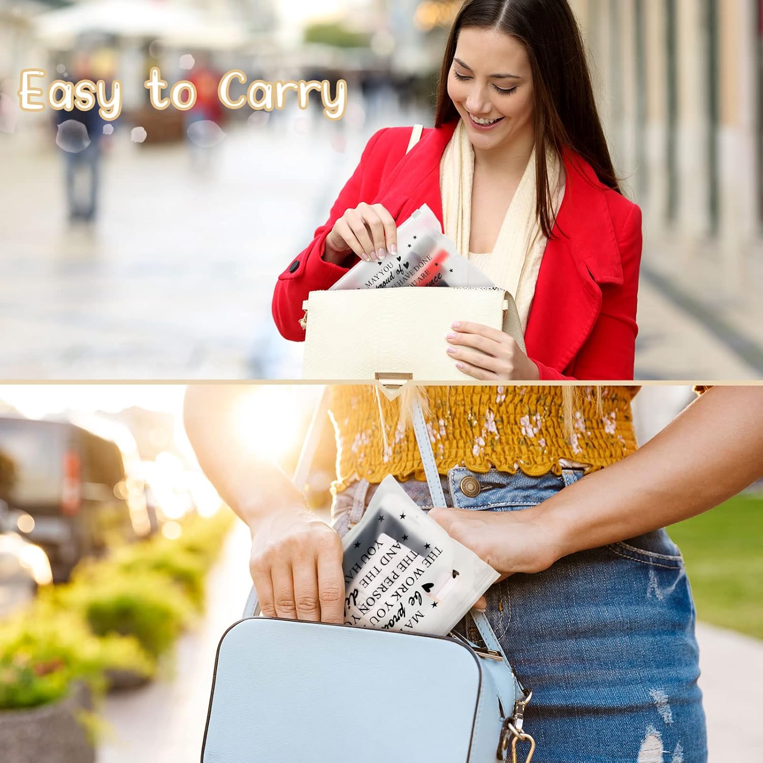 Yaomiao 150 Pcs Inspirational Gifts Bulk for Women Cosmetic Bag EVA Makeup Bag with Zipper Toiletry Pouch for Birthday Christmas Encouragement Presents Thank You Gifts(Proud) - Image 6