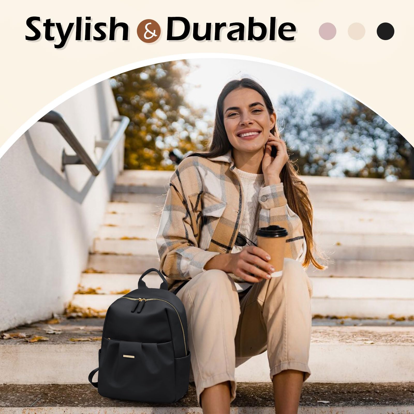 Mochila Mujer Pequeña Mochilas Portátil 13 Pulgadas Ordenador Backpack Mochila Bolso Mochila Viaje Antirrobo, Impermeable Casual Mini Backpack para Oficina Universidad Compras Uso Diario
