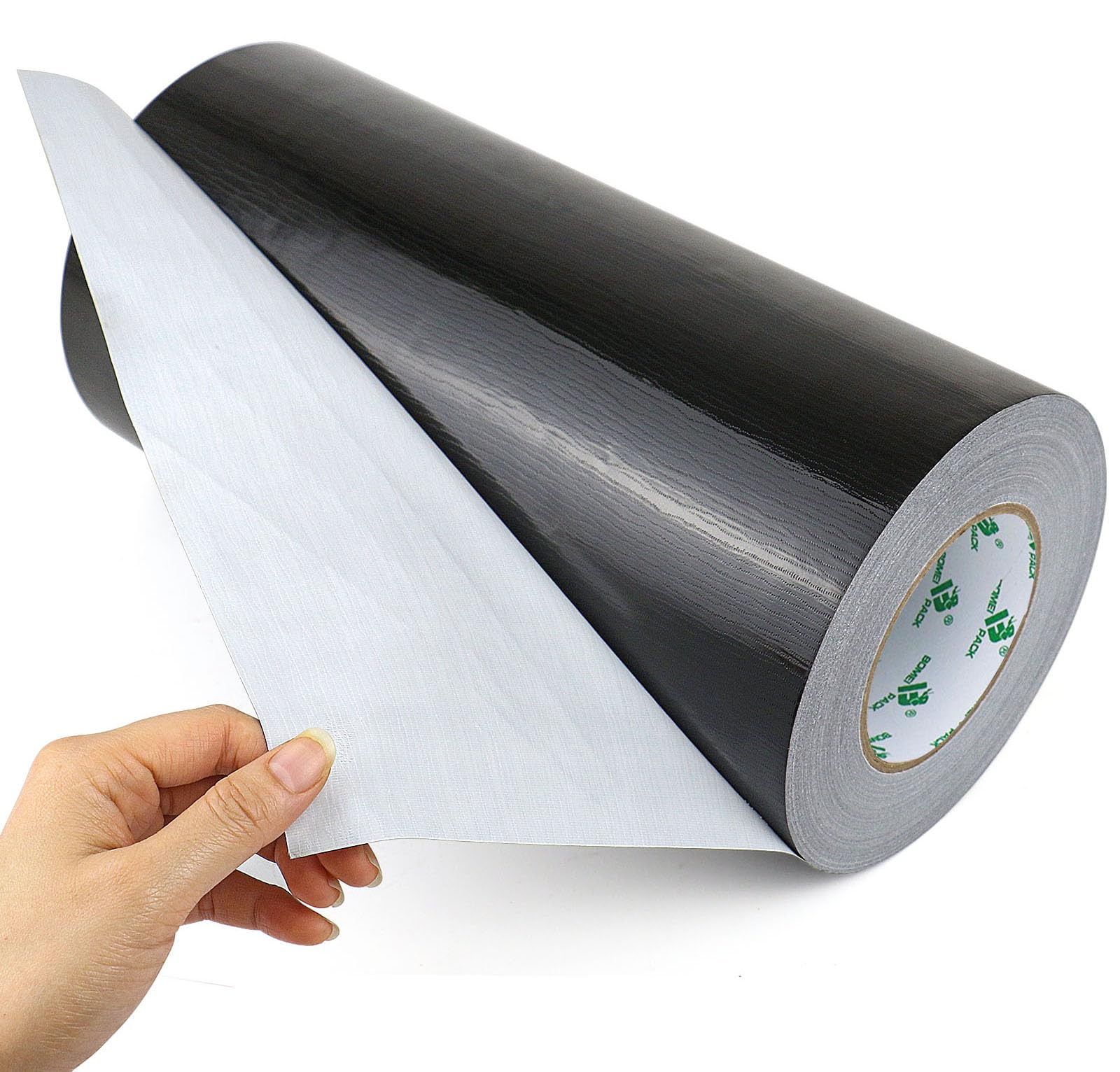 BOMEI PACK Cinta adhesiva de tela negra de 300 mm x 50 m, reforzada, resistente al agua, cinta adhesiva resistente para fijar reparaciones, manualidades, etiquetado, cajas de sellado para trabajos en