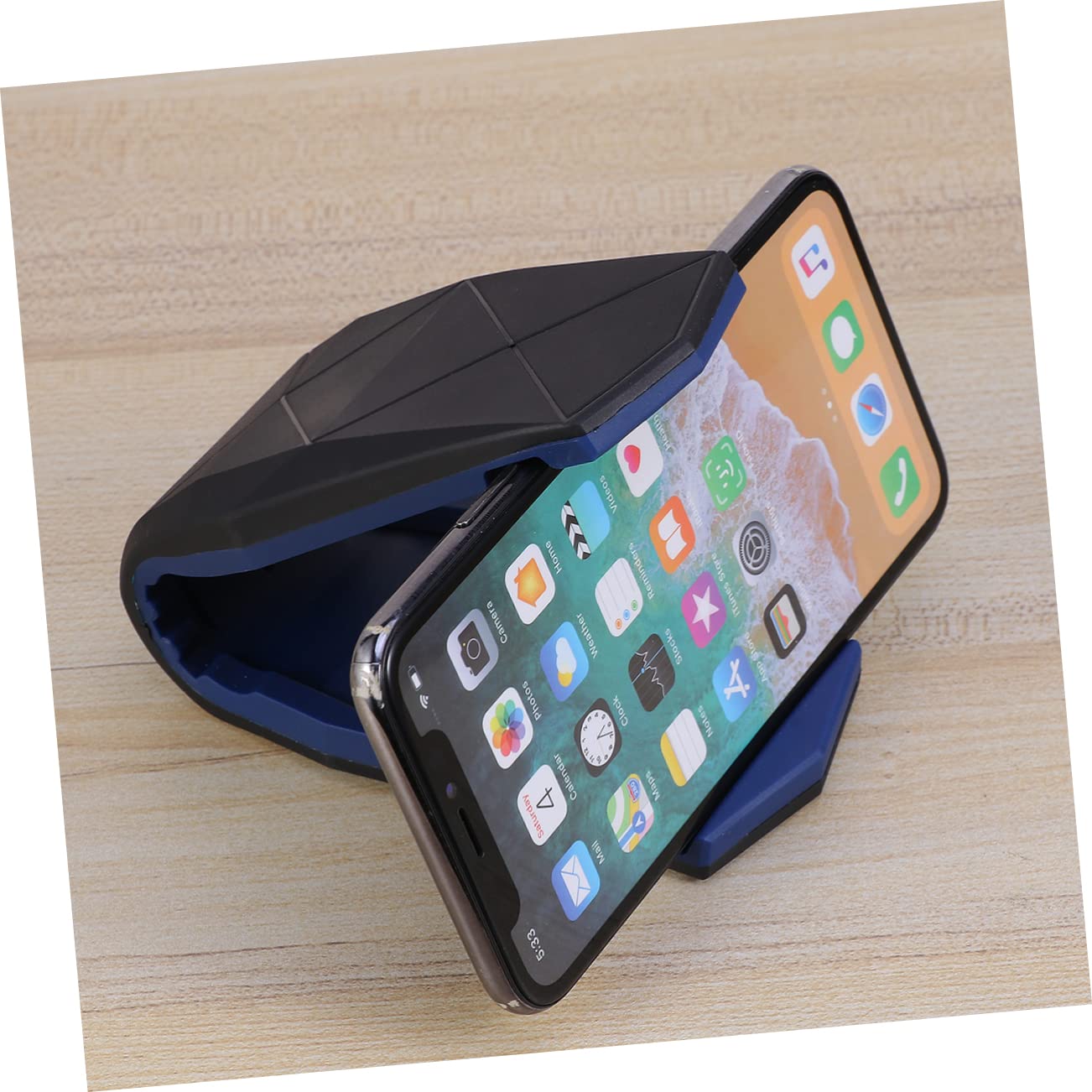 Hemobllo Supporto Cellulare Auto Clip a Coccodrillo Multiuso in Plastico Blu, Portacellulare Compatto e Pratico per Cruscotto e Ufficio