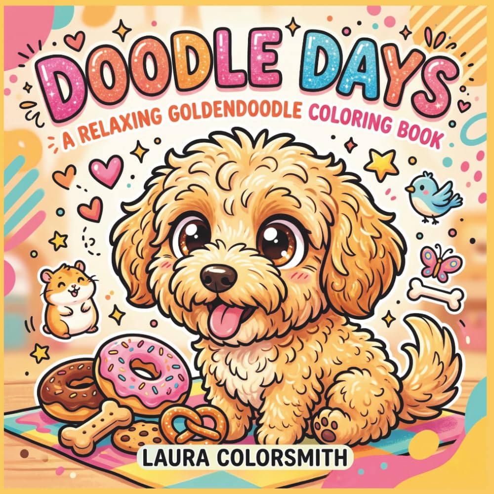 Doodle Days – A Relaxing Goldendoodle Coloring Book: Fun and Easy Goldendoodle Coloring Book – Adorable Dog Designs for All Ages (Dog Life Coloring Book)