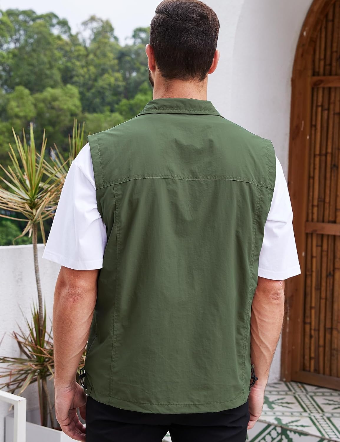Gihuo Men's Fishing Vest Lightweight Outdoor Work Safari Travel Cargo Vest with Multi-Pockets