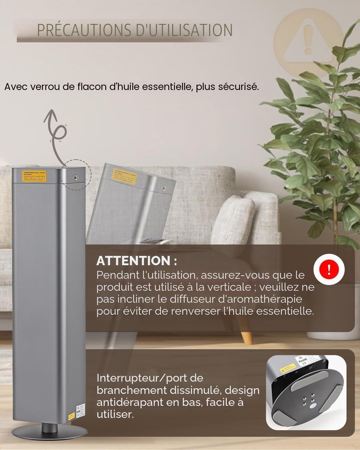 Mxmoonant Machine à Parfum sans Eau, Flacon 1500ml | Contrôle App/WIFI, 3000m³, écran tactile, boîtier aluminium, pour bureau/restaurant/hôtel