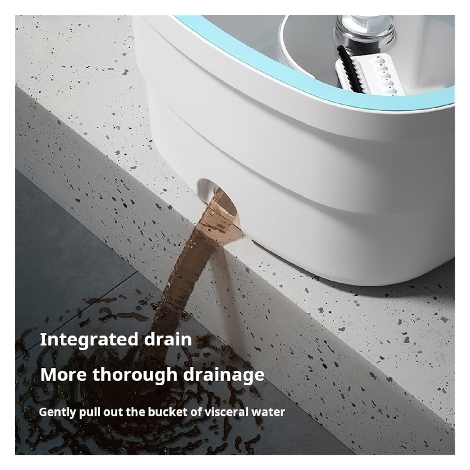 Trapeador giratorio de 360 ​​grados con cubo, trapeador giratorio cuadrado de microfibra con separación automática de aguas residuales, trapeador de limpieza for pisos planos del hogar(360Mop-6ps set