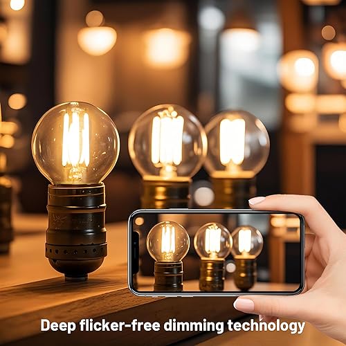Miniatura 7 de Bombillas LED Edison transparentes E26 regulables, bombillas Edison G16.5 equivalentes a 40 W, bombillas Edison de 40 W, 760 lm 2700 K, blanco