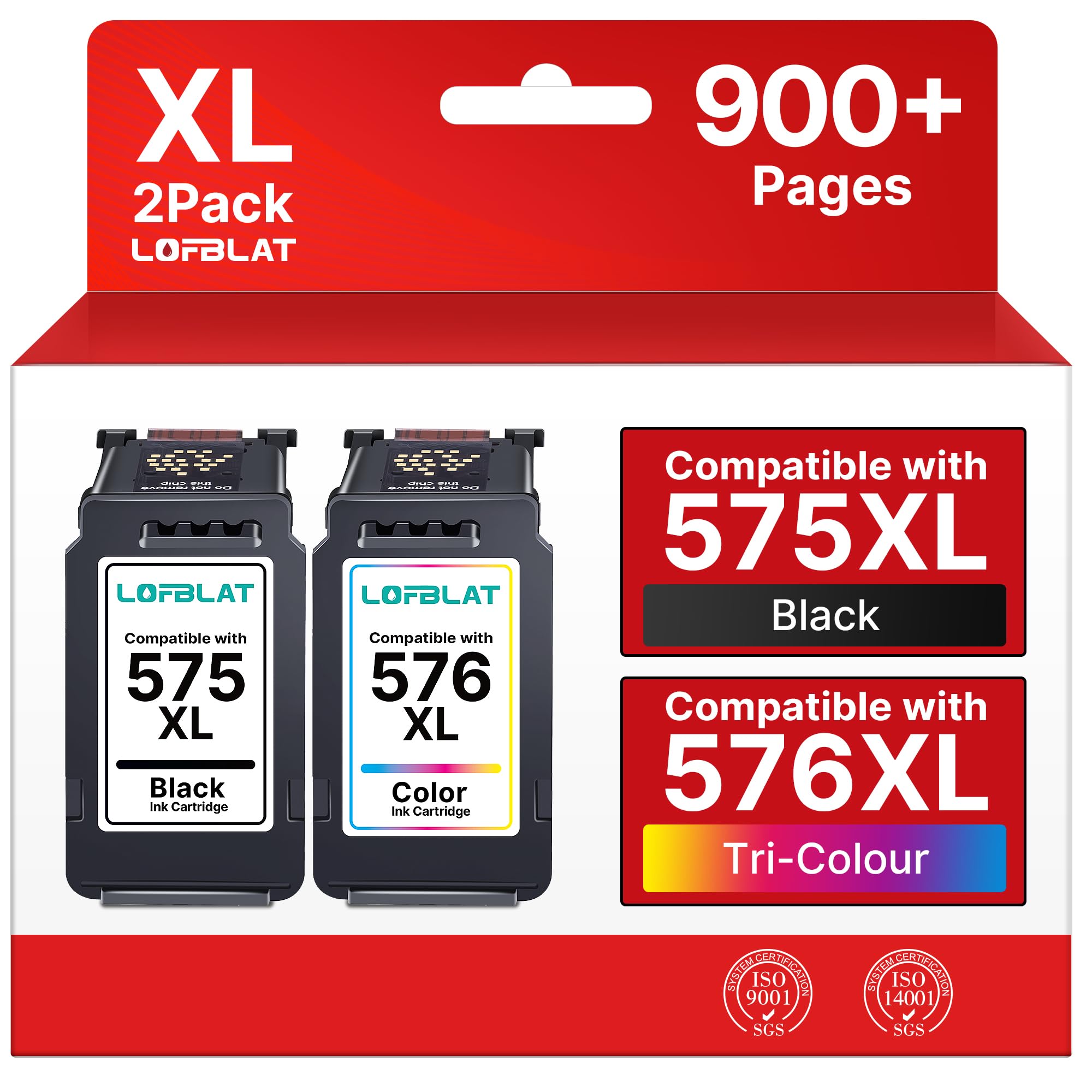 LOFBLAT 575XL 576XL pour Canon 575 et 576 pour Canon Pixma TS3551i TR4755i