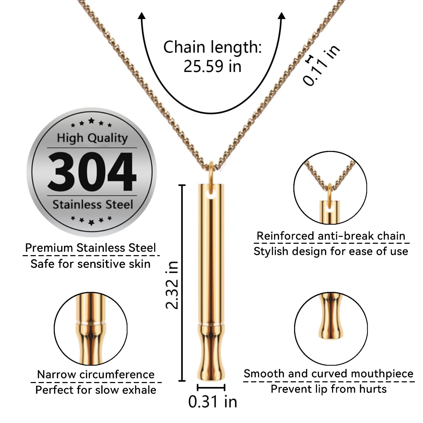 Collier respiratoire pour arrêter de fumer et de vapoter avec capsules de menthe rechargeables, aide à l'arrêt du tabac, collier fidget pour soulager l'anxiété, inhalateur sans fumée pour adultes