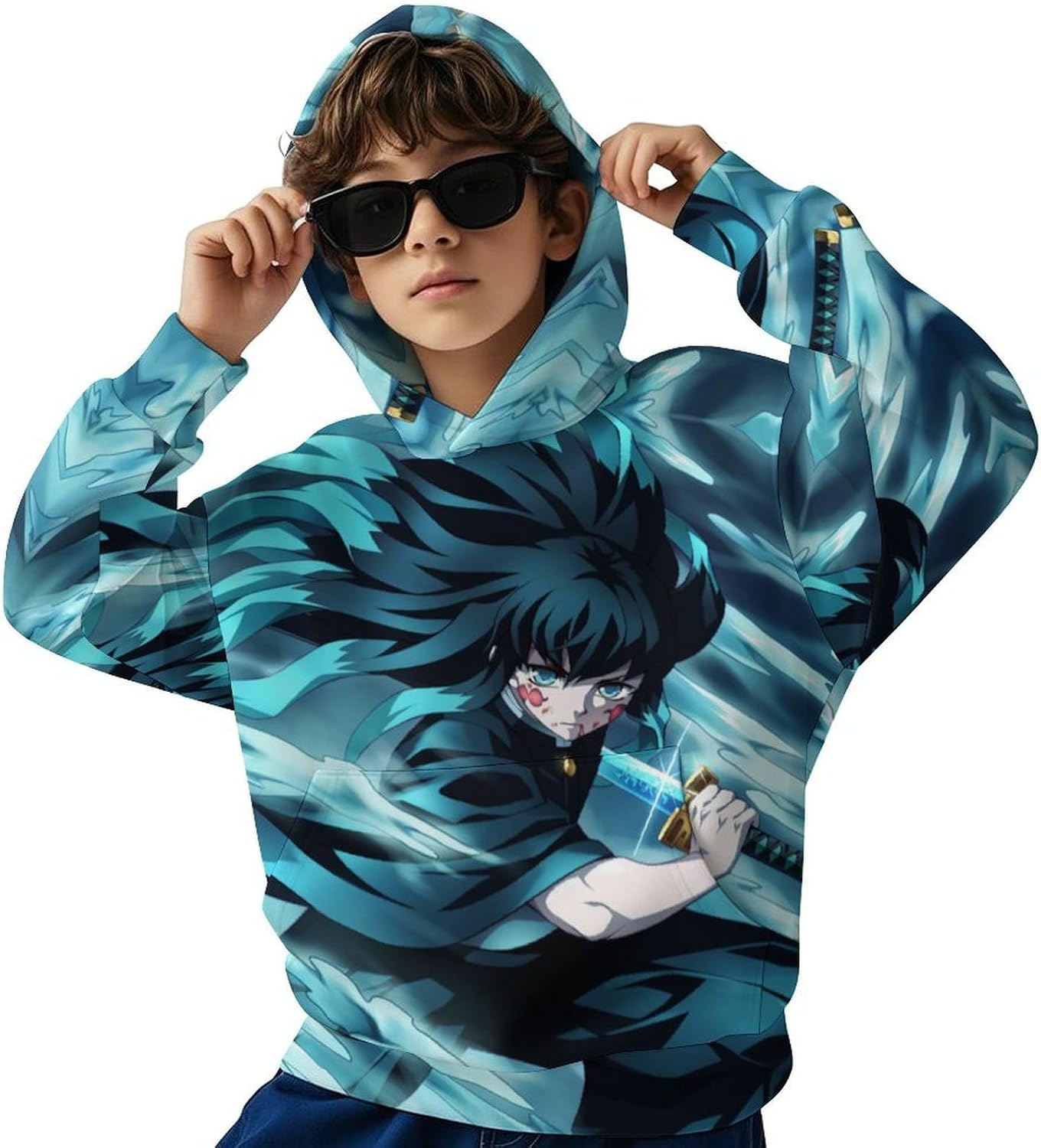 Muichiro Kids' Hoodie 3d Print Sweatshirt Soft Pullover Hooded With Big Pockets For Boys Or Girls