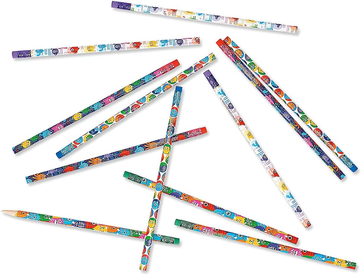 Lillian Vernon Personalized Monster Pencils - Set of 12, Engraved Name, Hardwood #2 School Pencils, Kid's Gift