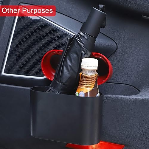 Miniatura 7 de Accmor - Bote de basura con tapa, 2 paquetes de minibotes, organizador de basura con 2 rollos de bolsas de basura, contenedor portátil para colgar a