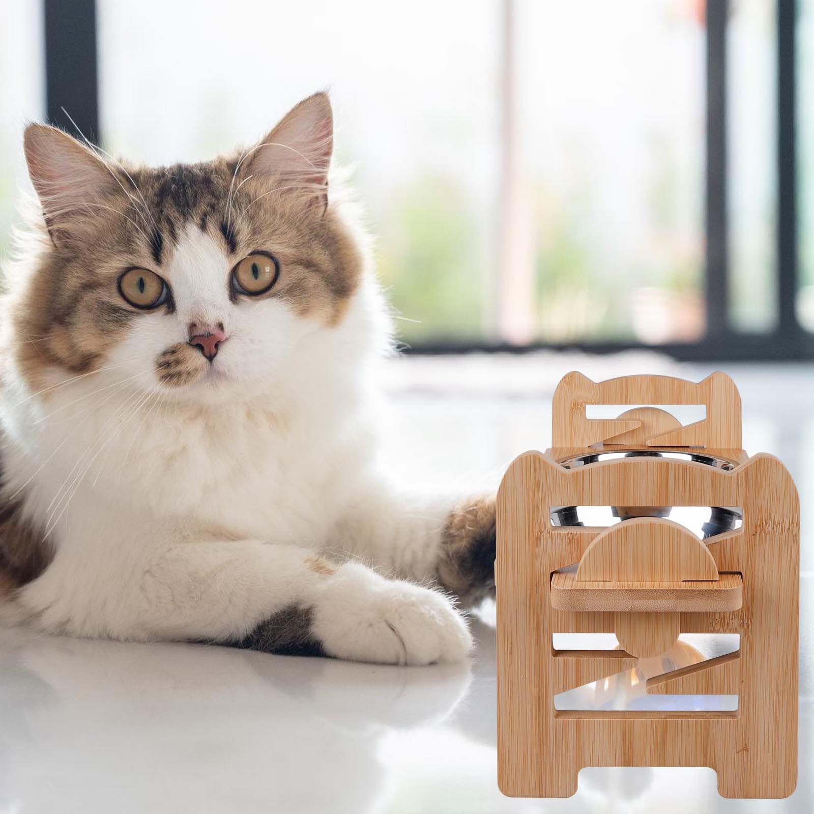 GBKDQQ Comedero para Perros y Gatos, Elevado, de Acero Inoxidable, Ajustable en Altura, Inclinada, Material Eco-amigable