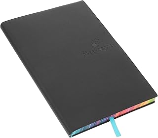 ARTIBETTER Portable Leather Journal Book with Colored Edges Writing Notebook for Students and Office Use Stylish Business Diary Notepad for Daily Notes and Conference Records