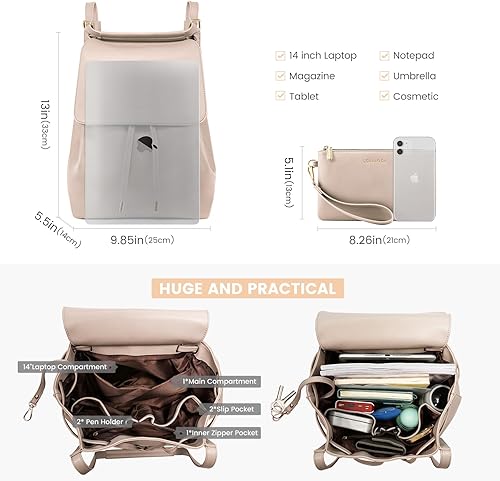 Miniatura 4 de LOVEVOOK Mochilas para mujer, bolsa de mano convertibles de piel sintética, bolsos de mano de moda