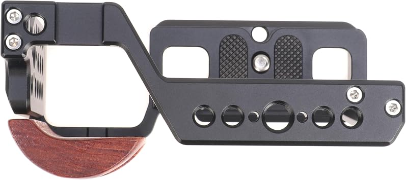 Hersmay ZVE10 Camera Cage with Wooden Side Handle Cage Rig Accessories For Sony ZV-E10 DSLR Camera