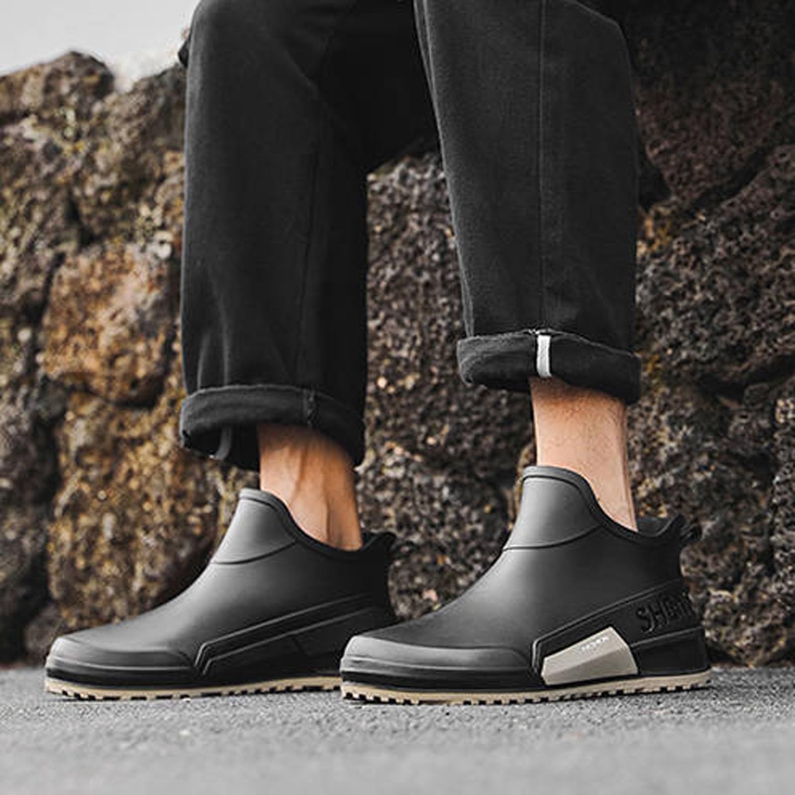 Zapatos de Lluvia para Mujer Calzado cómodo sin Cordones diseño Moderno Ideal días lluviosos Conjuntos Informales Impermeables Todas Estaciones