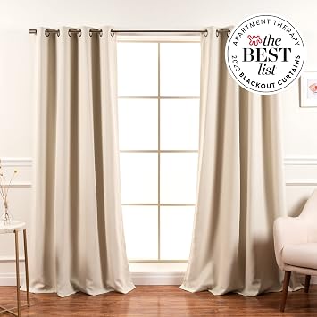 Best Home Fashion Grommet Room Darkening Curtains - 52x84 - Biscuit