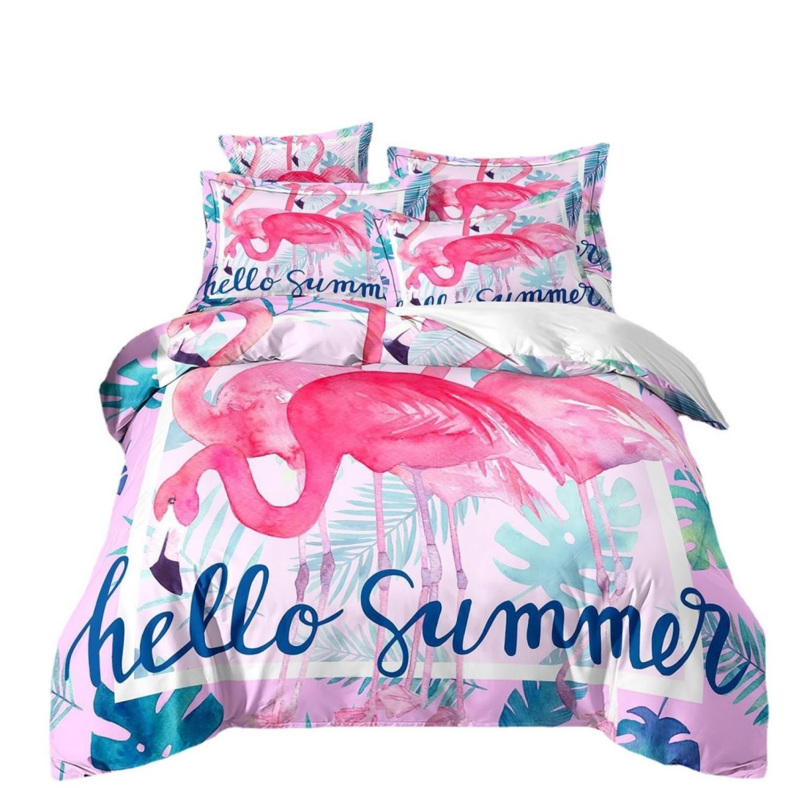 Single Duvet Cover Set Pink Tropical Animals Single Bed Duvet Cover Set