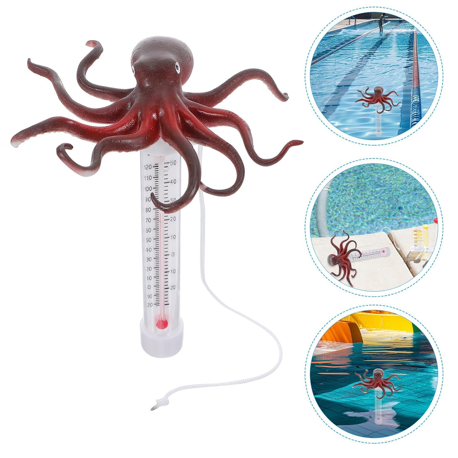 Artibetter Octopus Floating Pool Thermometer Water Temperature Gauge for Swimming Pools Hot Tubs Spas 1pcs Cartoon Design