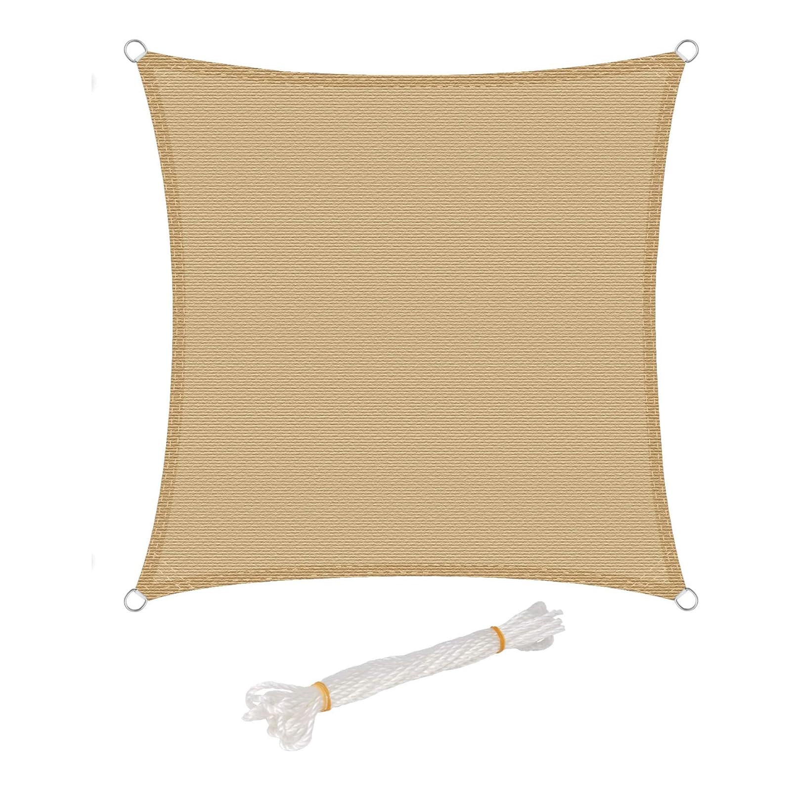WOLTU Sonnensegel Premium HDPE Wetterbeständig Atmungsaktiv 95% UV Schutz Segeltuch 180 g/m² Sonnenschutz Schattenspender für Balkon Terrasse Garten, mit Befestigungsseilen