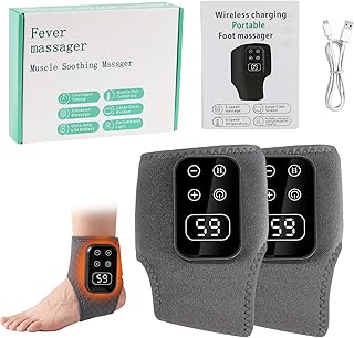 3 In1 Knöchelmassagegerät - Fussmassagegerät mit Wärme, 5 Heizstufen & 5 Vibrationsmodi fußmassagegerät, Fußmassage Ideal Geschenk für Eltern, Massagegerät für Füße, Die Durchblutung Fördern(Grau)