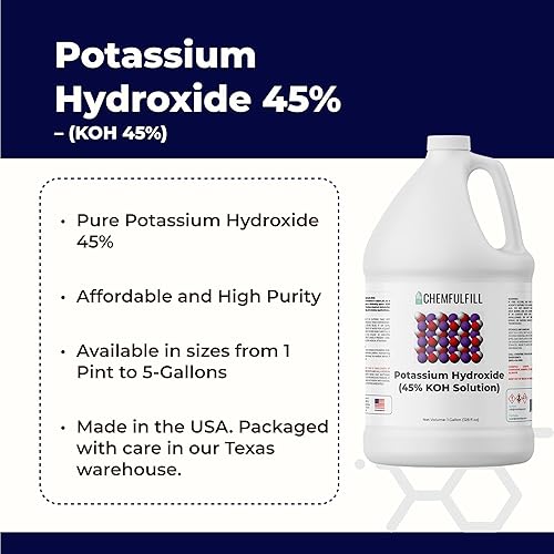 Miniatura 2 de Hidróxido de potasio Chemfulfill 45%  (KOH 45%) (cuarto de galón (33.8 fl oz))