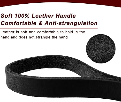 Miniatura 8 de Correa de cuero para perro, correa de cuero trenzada de 5 pies6 pies8 pies para perros, correas resistentes con cierre giratorio, correa de
