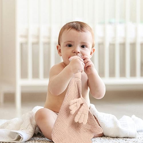 Miniatura 3 de lulumoon Manta de Seguridad de Ganso Lovey de Muselina para Bebés, Viajes y Guardería - Juguete Suave Amigable con la Piel para Autocalmarse