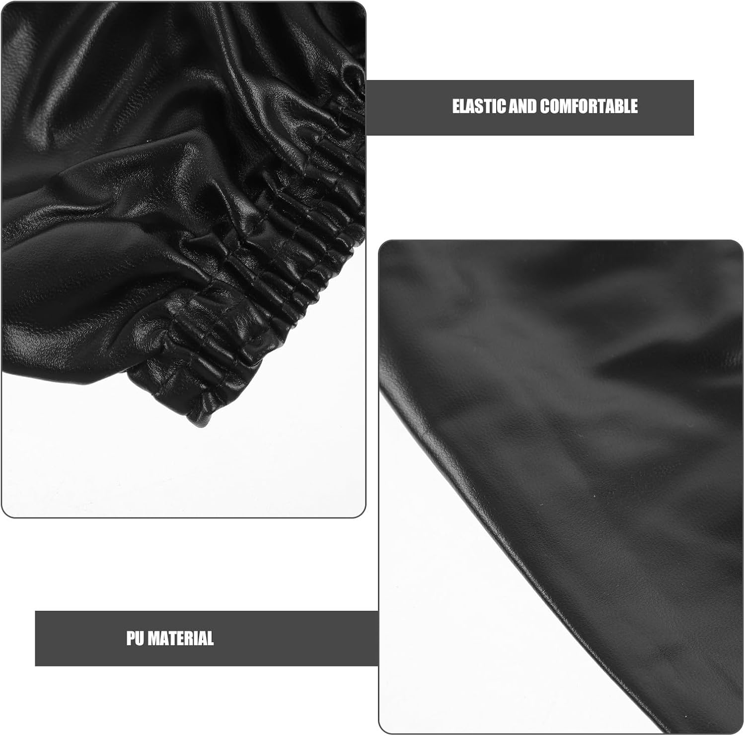 Waterproof Oil Proof Reusable Kitchen Arm Sleeves, Black Double-strap Protective Oversleeves for Cooking and Cleaning, 2pcs Work Sleeves