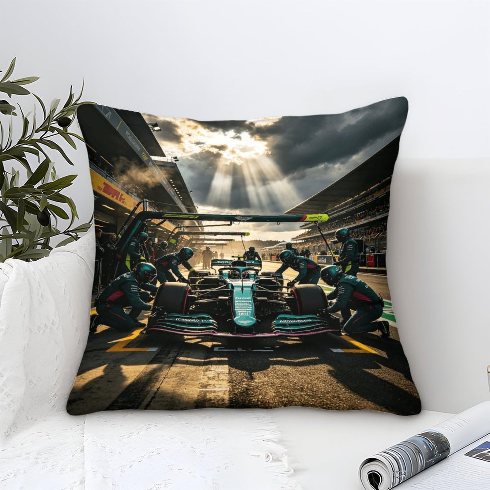 Dafufbw Formulaa Racing-9 Formulaa Racing Cushion Cover Decor, Ornament Pit Stop Pillow Cover For Home Livingroom Couch Bed Sofa Decorate Throw Pillow Case 40X40cm