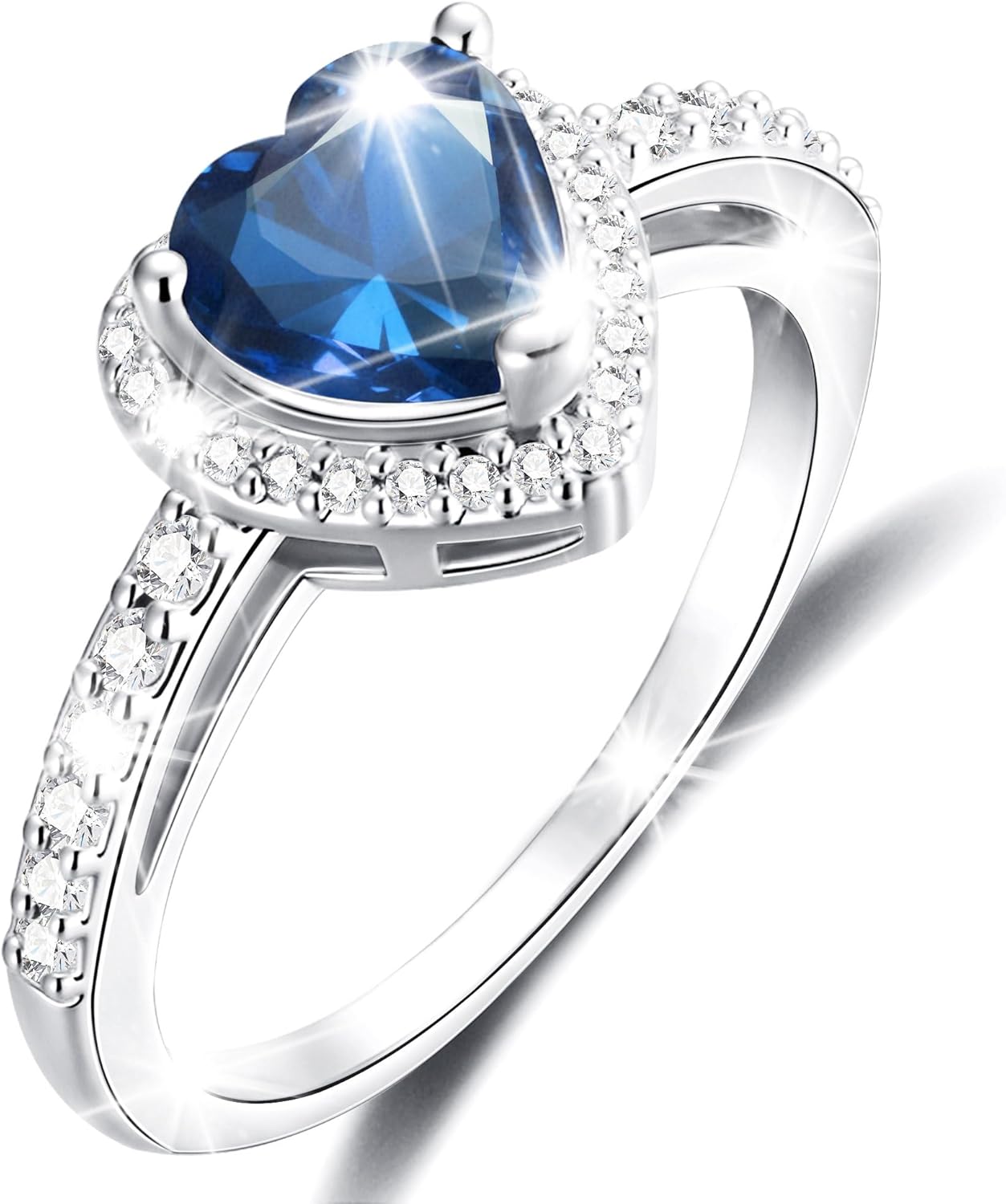 Apsvo Rings for Women S925 Sterling Silver CZ Birthstone Ring