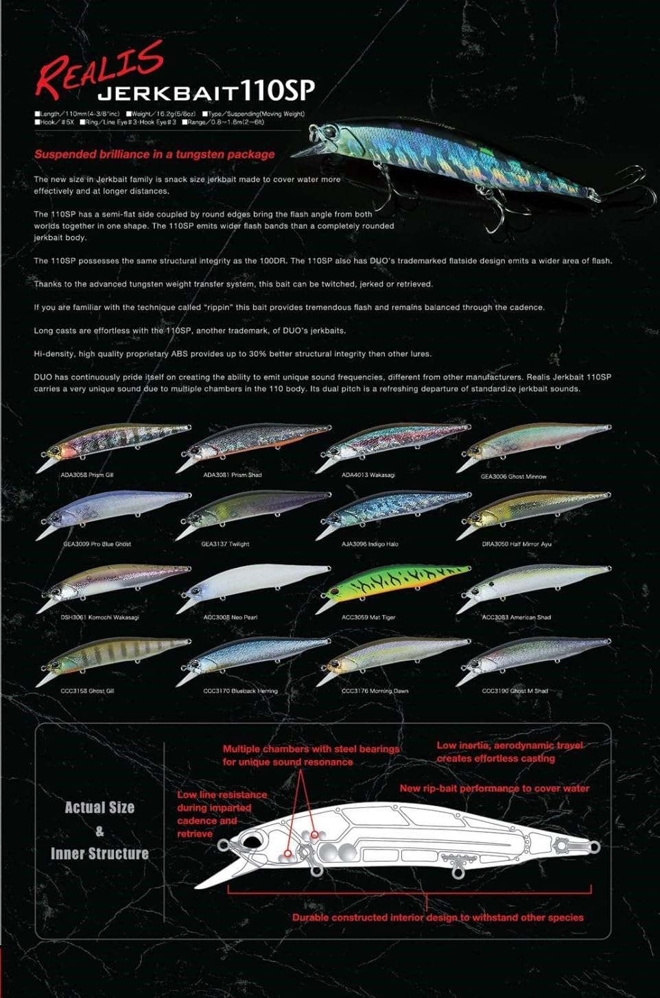 Duo Realis Jerkbait- Fishing Lure for a Wider Variety of Fishes with Three Hooks, Suspending Type, Perfect for Anglers