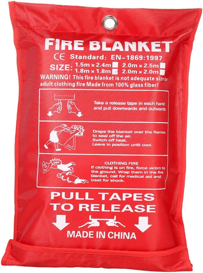 1.8M*1.8M Fiberglass Fire Blanket for Emergency Survival Fire Figng Shelter ty Shield