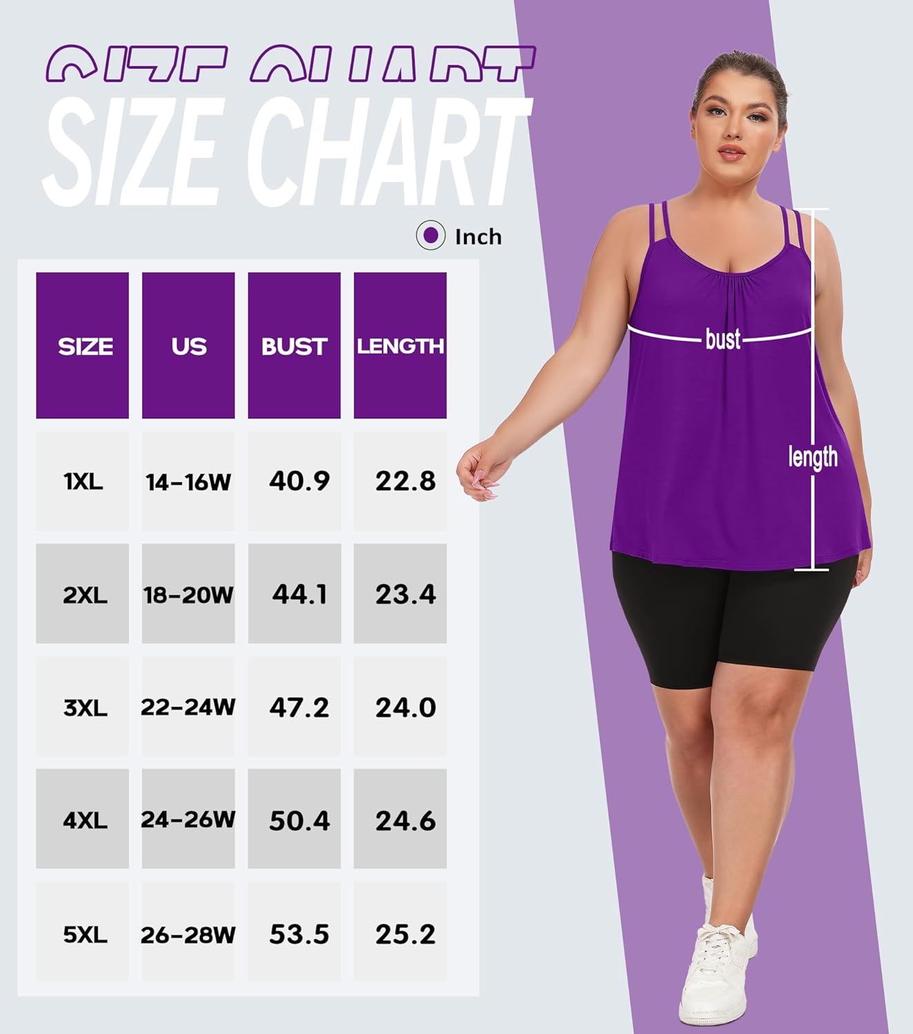 FOREYOND Women's Plus Size Tank Tops with Built in Bra Flowy Racerback Camisole Tops Casual Loose Pleated Summer Shirts