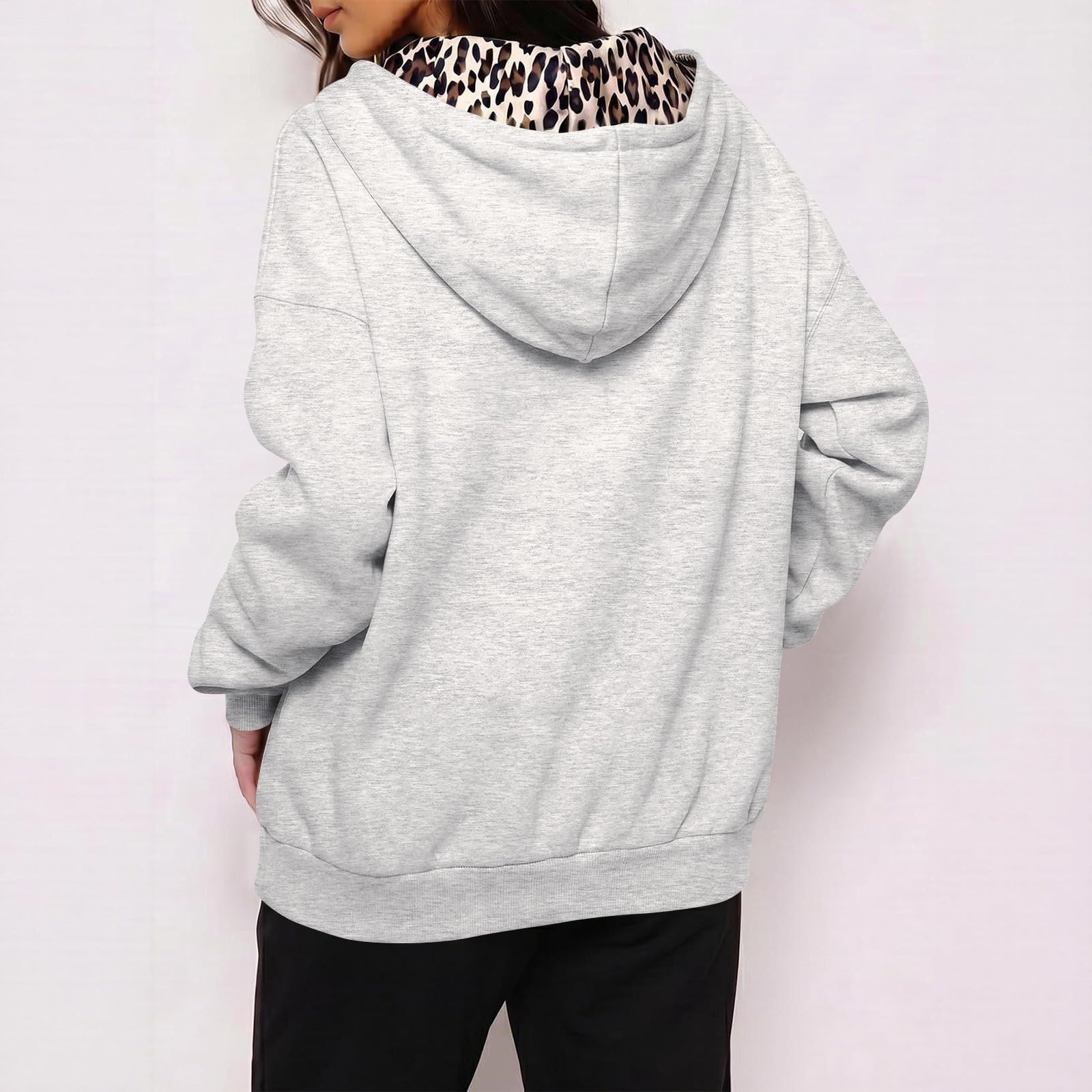 Winterjacke Damen Leo Gefüttert Wintermantel Warm Sweatjacke Mit Kapuze