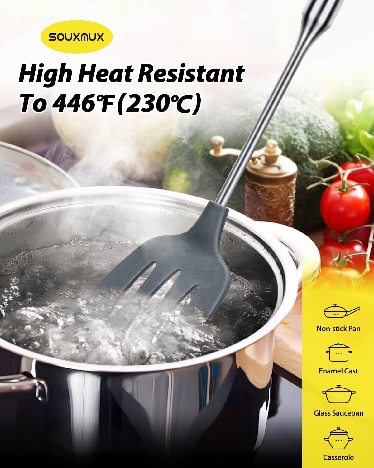 Szilikon lapát kompatibilitás különböző serpenyőkkel