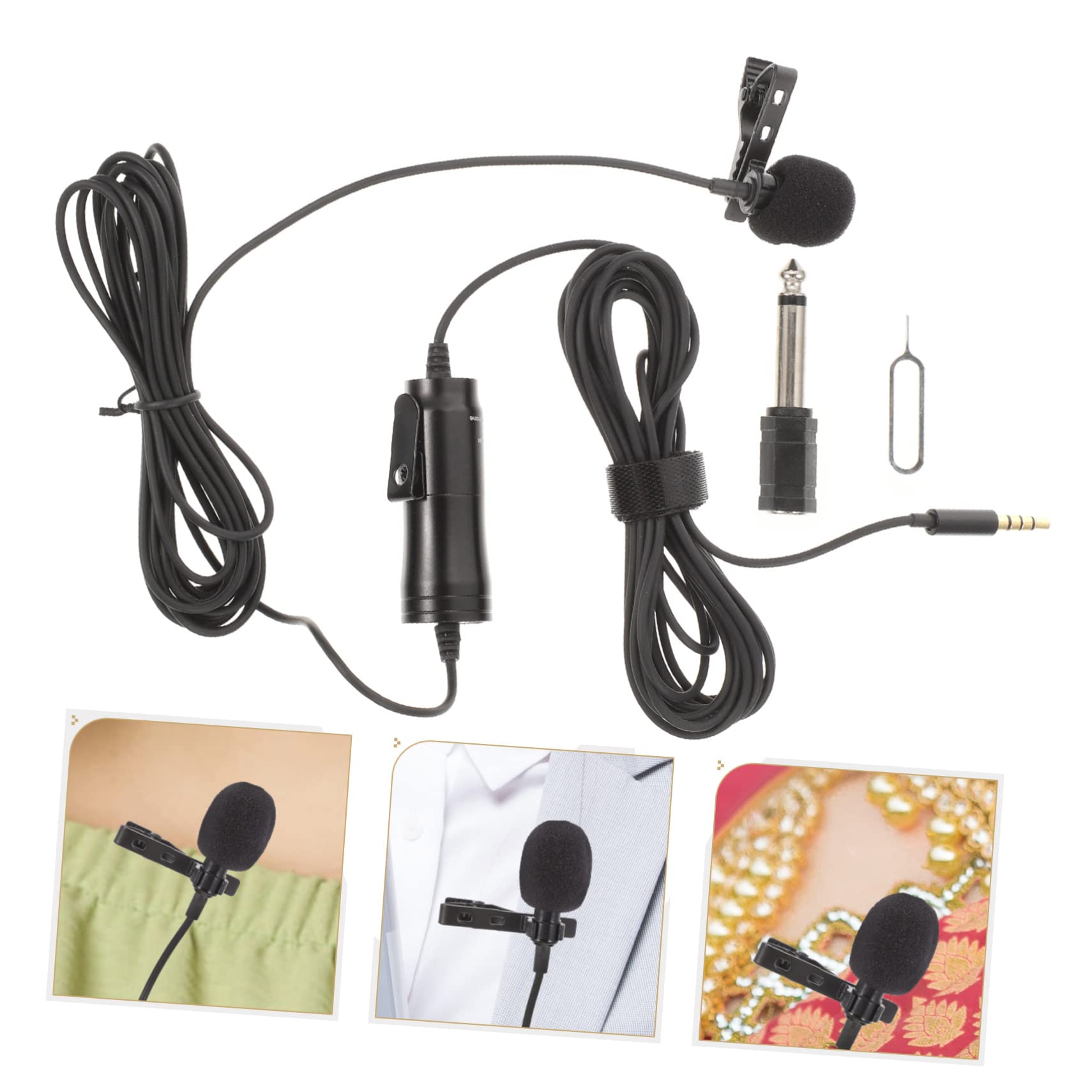 BESTonZON 3juegos Micrófono Lavalier Clip para Grabación De Video Compatible Teléfonos y Pc para Streaming y Entrevistas Alta Sensibilidad y Antirruido