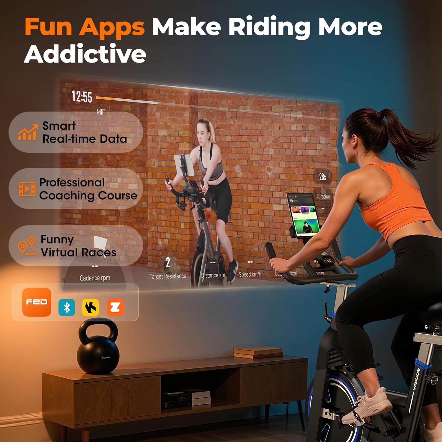 YOSUDA PRO Magnetic Exercise Bike with 4-way adjustment