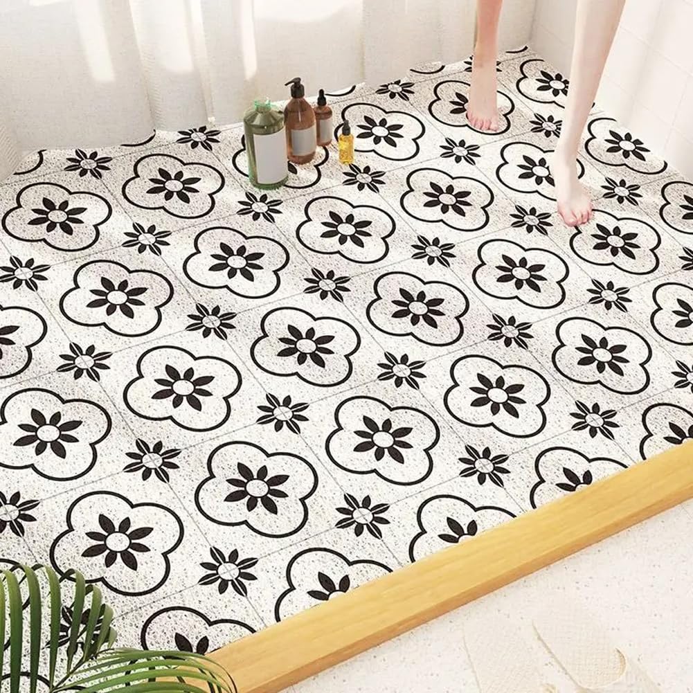 Shijhui Coffee Large Loofah Shower Mat For Inside Shower,Soft Pvc Bathroom Floor Mat Massage Bath Mat With Drain,Quick Drying,Anti Mould Shower Mat Bathmat (,70X120cm)